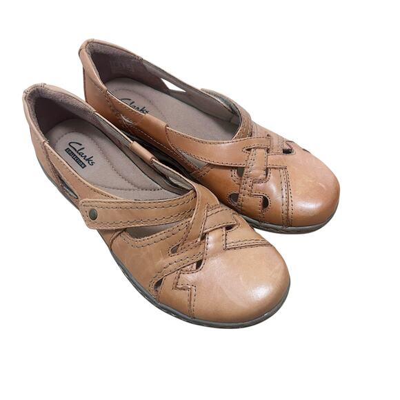 Clarks Brown Leather Evianna Peal Shoes Sz 7.5 - Picture 8 of 8